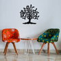 Wallity Kalp Agac Escultura de Pared de Metal Negra 70 x 70 cm